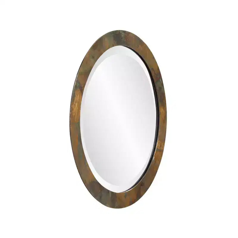Miroir mural rond en métal cuivré : Décoration moderne, 40 cm de diamètre, aucun assemblage requis