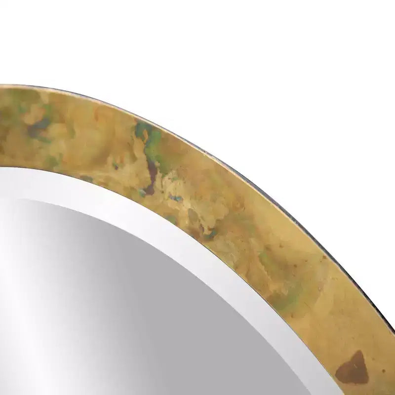 Miroir mural rond en métal cuivré : Décoration moderne, 40 cm de diamètre, aucun assemblage requis