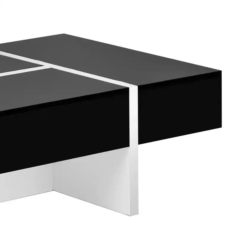 Table basse contemporaine rectangulaire en panneaux de particules avec rangement