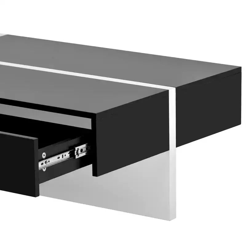 Table basse contemporaine rectangulaire en panneaux de particules avec rangement