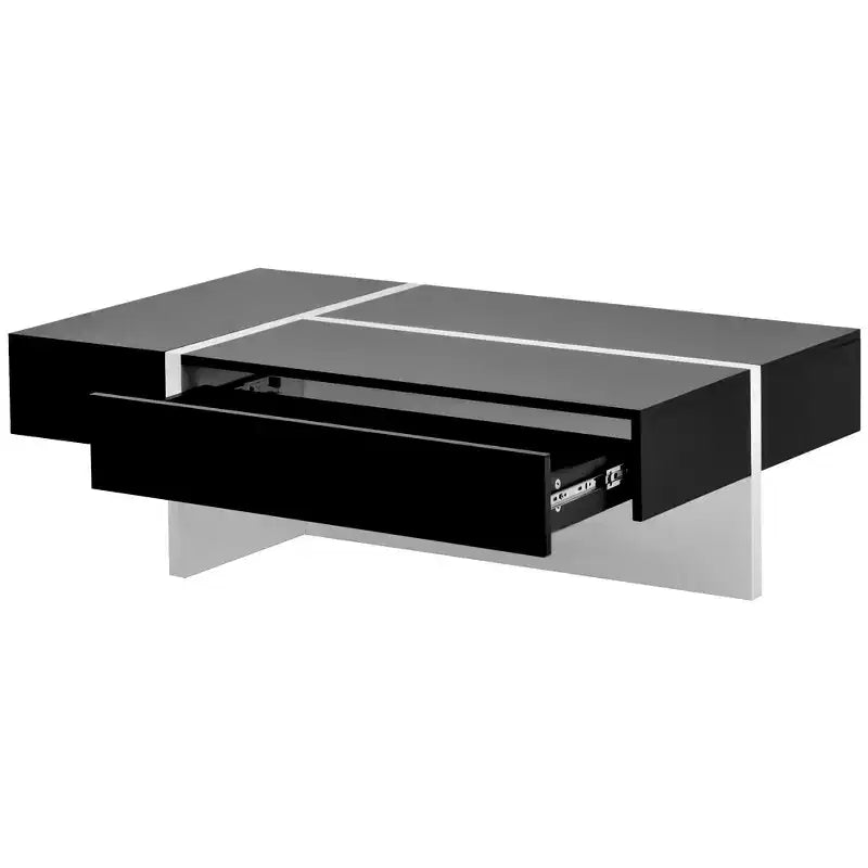 Table basse contemporaine rectangulaire en panneaux de particules avec rangement