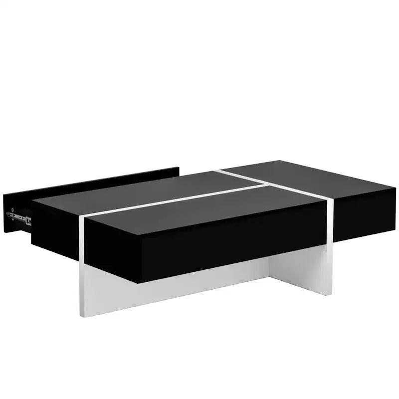 Table basse contemporaine rectangulaire en panneaux de particules avec rangement
