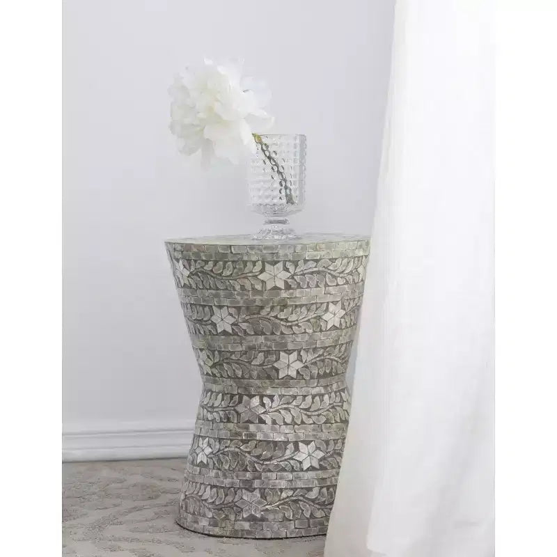 Table d'appoint/tabouret Capiz conique pour jardin D14x19