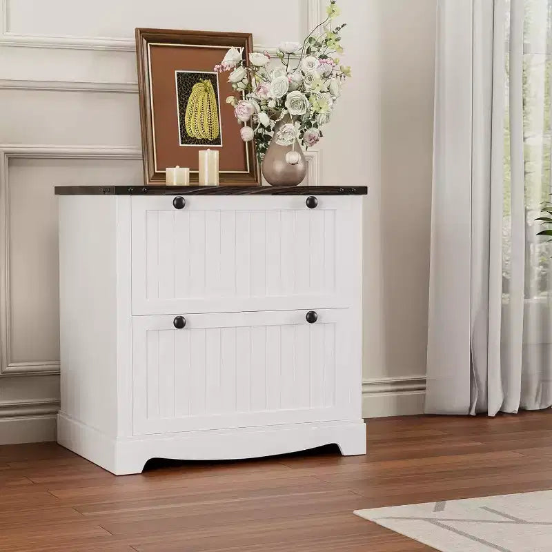 Classeur latéral en bois à 2 tiroirs de 76,2 cm avec dossiers suspendus pour documents A4/Lettre/Légal, rangement élégant pour bureau à domicile/salon
