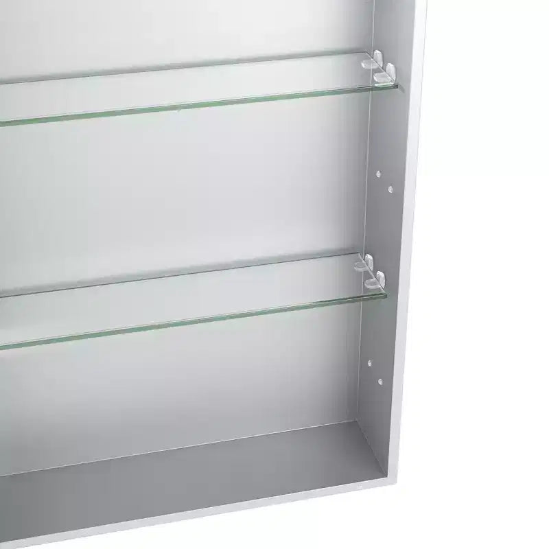 Armoire à pharmacie moderne en métal avec miroir, éclairage LED et 3 températures de couleur (16 pouces)