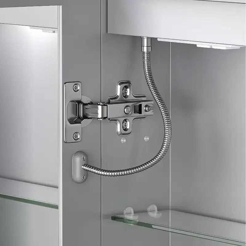 Armoire à pharmacie moderne en métal avec miroir, éclairage LED et 3 températures de couleur (16 pouces)