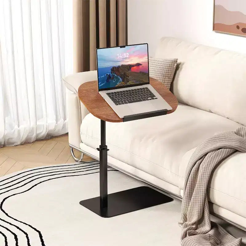 Table d'appoint avec plateau pour canapé, Table de bout réglable en hauteur au design minimaliste pour petits espaces, Table d'appoint pour lit ou canapé avec fente pour téléphone et tablette
