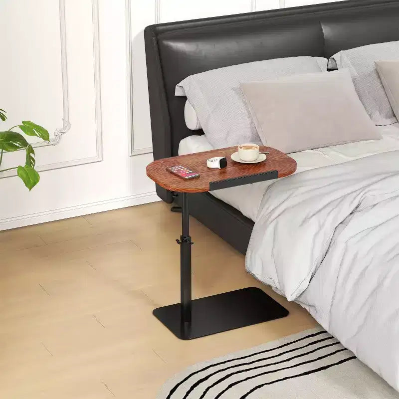 Table d'appoint avec plateau pour canapé, Table de bout réglable en hauteur au design minimaliste pour petits espaces, Table d'appoint pour lit ou canapé avec fente pour téléphone et tablette