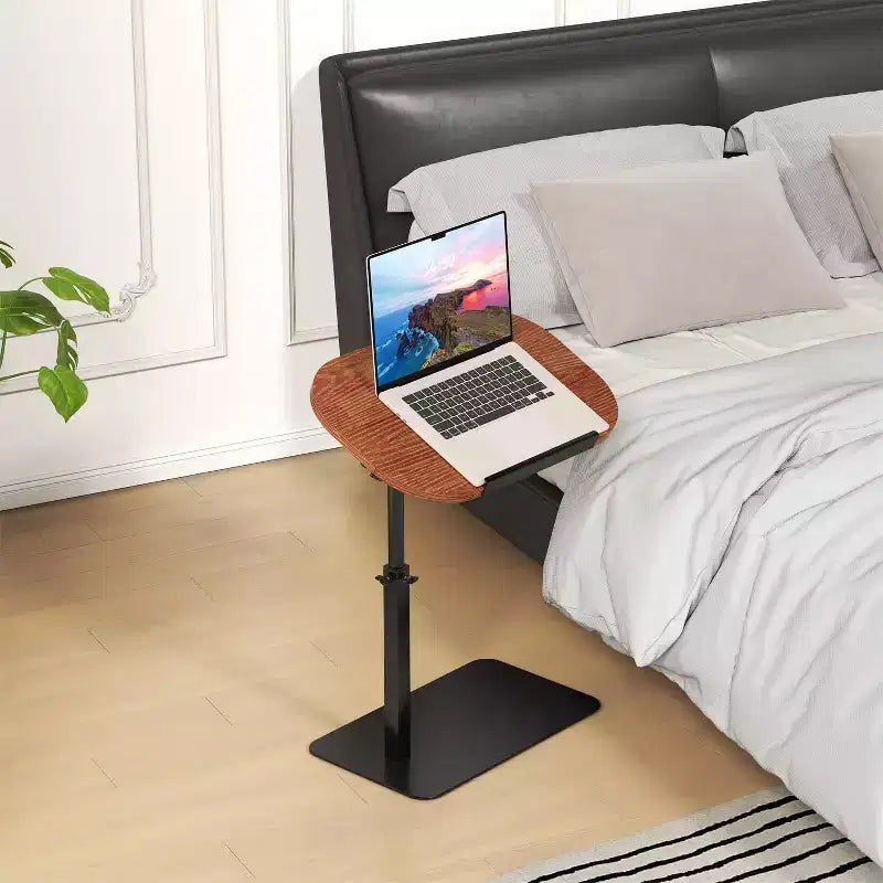 Table d'appoint avec plateau pour canapé, Table de bout réglable en hauteur au design minimaliste pour petits espaces, Table d'appoint pour lit ou canapé avec fente pour téléphone et tablette