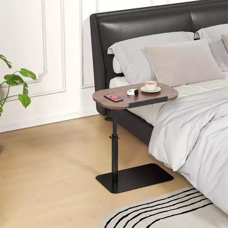 Table d'appoint avec plateau pour canapé, Table de bout réglable en hauteur au design minimaliste pour petits espaces, Table d'appoint pour lit ou canapé avec fente pour téléphone et tablette