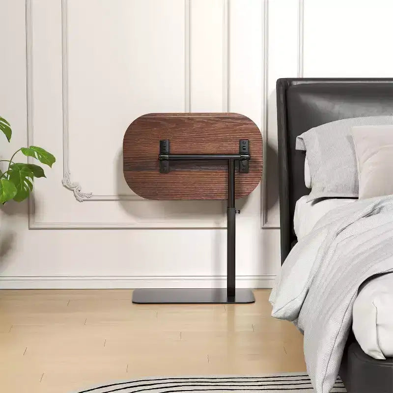 Table d'appoint avec plateau pour canapé, Table de bout réglable en hauteur au design minimaliste pour petits espaces, Table d'appoint pour lit ou canapé avec fente pour téléphone et tablette