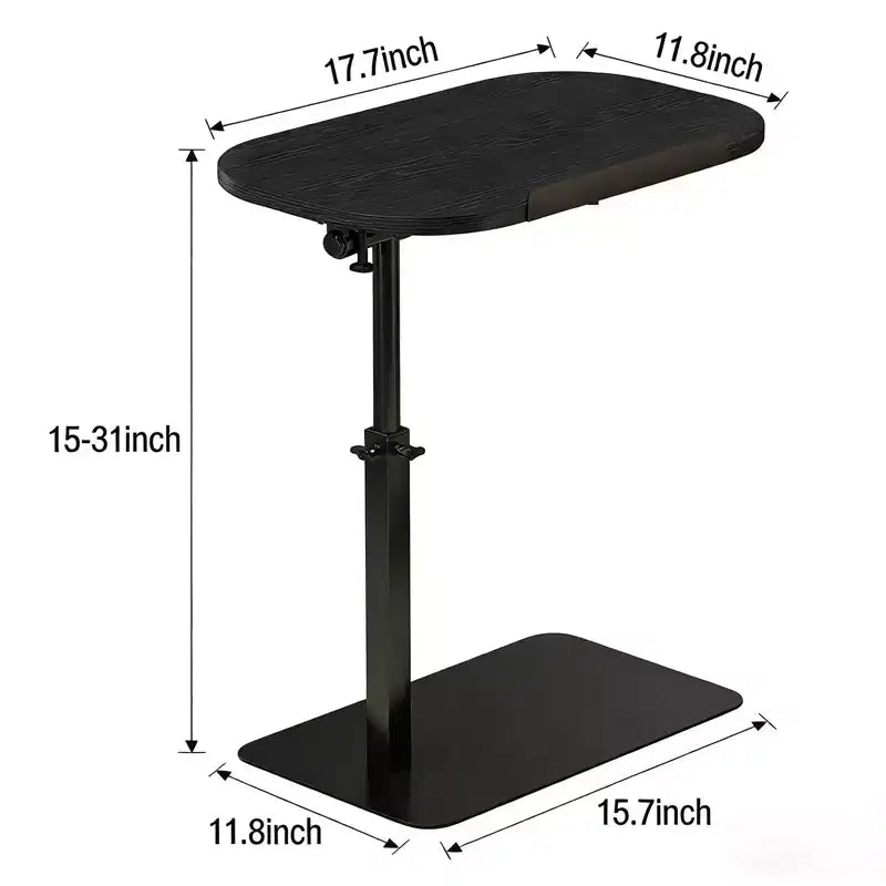 Table d'appoint avec plateau pour canapé, Table de bout réglable en hauteur au design minimaliste pour petits espaces, Table d'appoint pour lit ou canapé avec fente pour téléphone et tablette