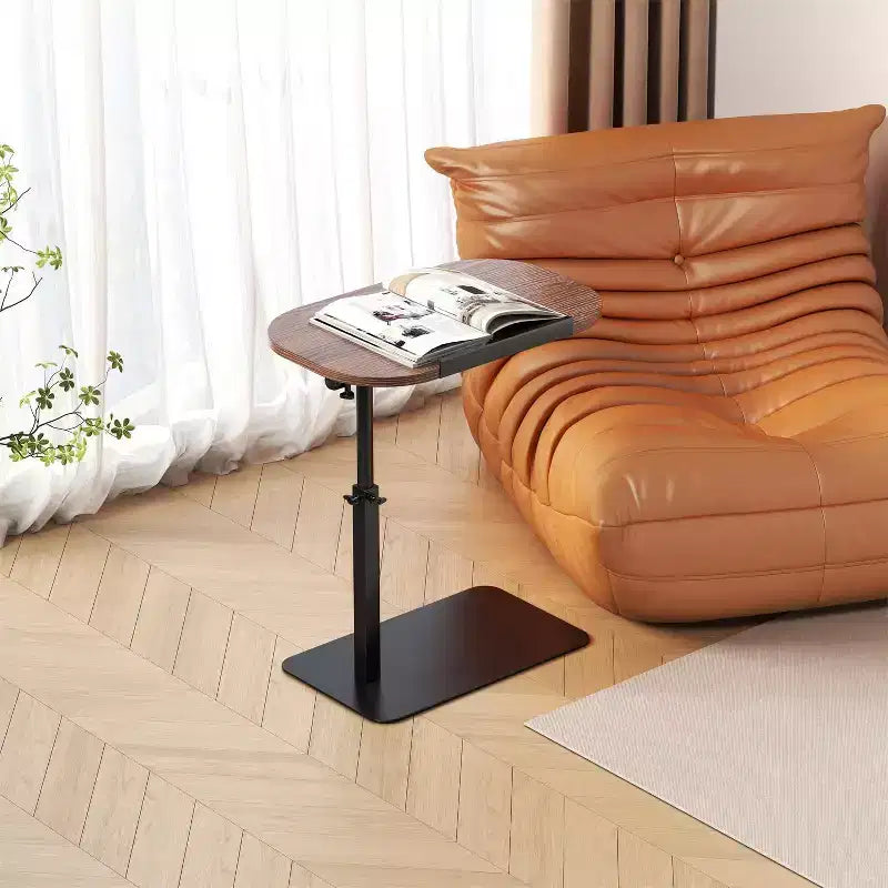 Table d'appoint avec plateau pour canapé, Table de bout réglable en hauteur au design minimaliste pour petits espaces, Table d'appoint pour lit ou canapé avec fente pour téléphone et tablette
