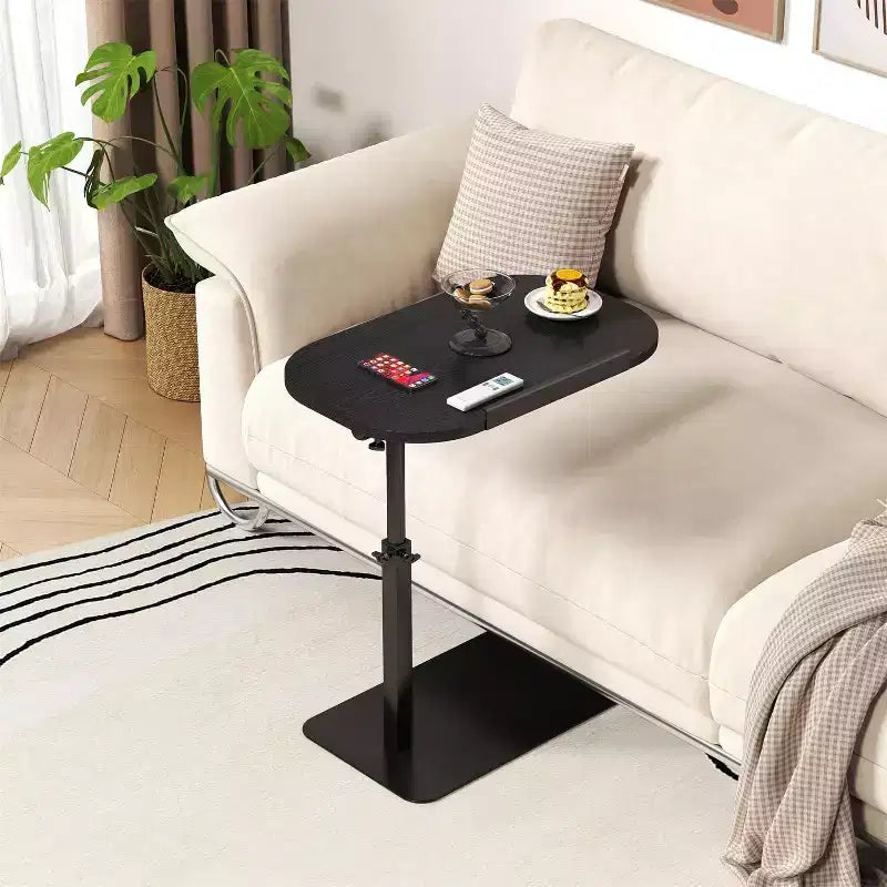 Table d'appoint avec plateau pour canapé, Table de bout réglable en hauteur au design minimaliste pour petits espaces, Table d'appoint pour lit ou canapé avec fente pour téléphone et tablette