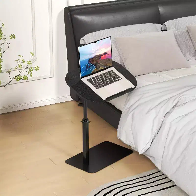 Table d'appoint avec plateau pour canapé, Table de bout réglable en hauteur au design minimaliste pour petits espaces, Table d'appoint pour lit ou canapé avec fente pour téléphone et tablette