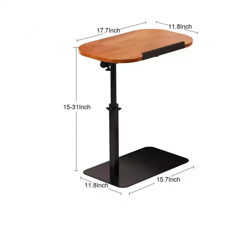 Table d'appoint avec plateau pour canapé, Table de bout réglable en hauteur au design minimaliste pour petits espaces, Table d'appoint pour lit ou canapé avec fente pour téléphone et tablette