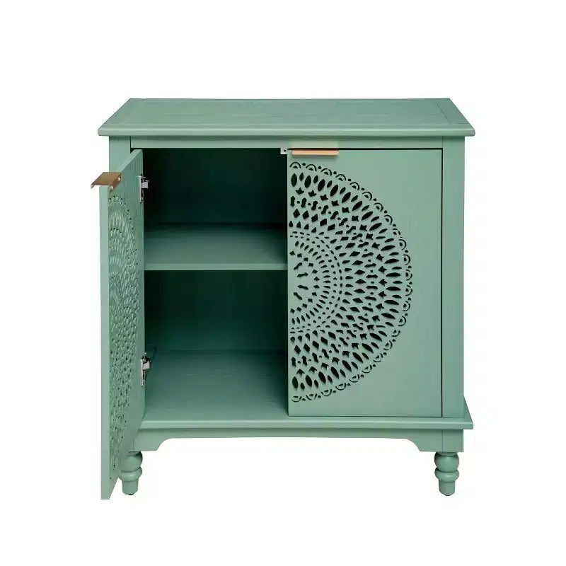 Armoire de rangement avec 2 portes et étagères, armoire creuse avec étagère réglable, armoire en bois d'ingénierie vieilli - Panipeachy