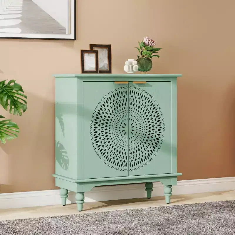 Armoire de rangement avec 2 portes et étagères, armoire creuse avec étagère réglable, armoire en bois d'ingénierie vieilli - Panipeachy