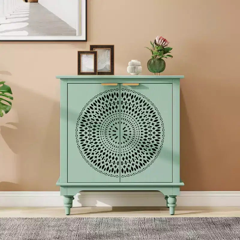 Armoire de rangement avec 2 portes et étagères, armoire creuse avec étagère réglable, armoire en bois d'ingénierie vieilli - Panipeachy