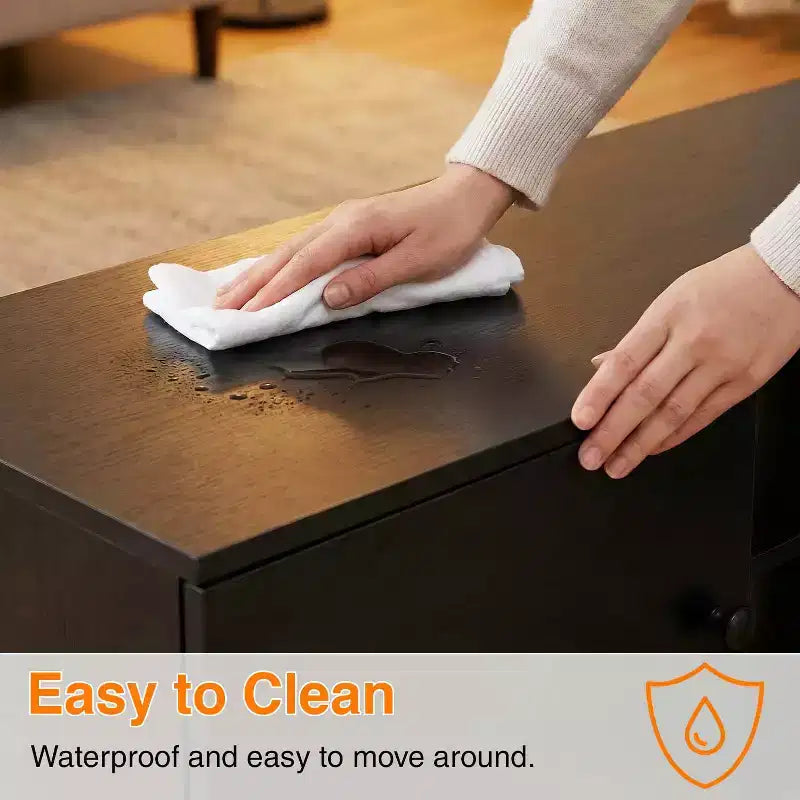 Meuble TV pour écran plat de 55 pouces, console média en bois robuste avec étagère réglable