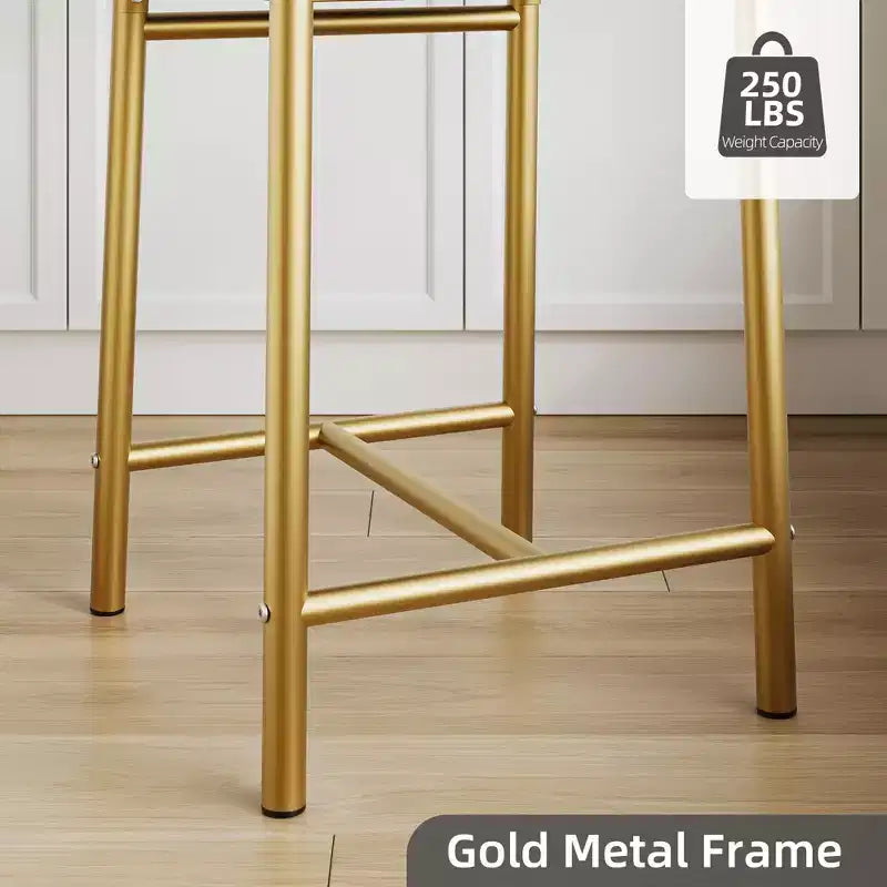 Lot de 4 tabourets de bar de 57 cm – Dossier en X, assise rembourrée épaisse, tabourets de bar hauteur comptoir pour salle à manger, cuisine