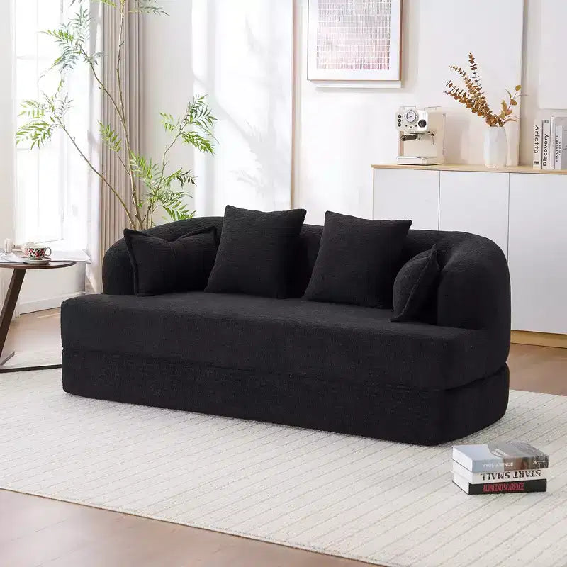 Canapé-lit pliable 2-en-1, Causeuse, Canapé pliable sans ossature 70 Convertible avec 4 oreillers