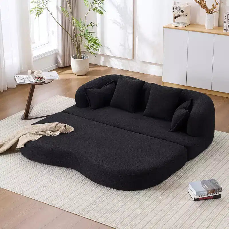 Canapé-lit pliable 2-en-1, Causeuse, Canapé pliable sans ossature 70 Convertible avec 4 oreillers