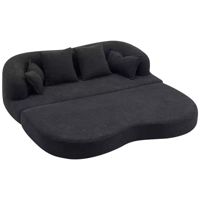 Canapé-lit pliable 2-en-1, Causeuse, Canapé pliable sans ossature 70 Convertible avec 4 oreillers