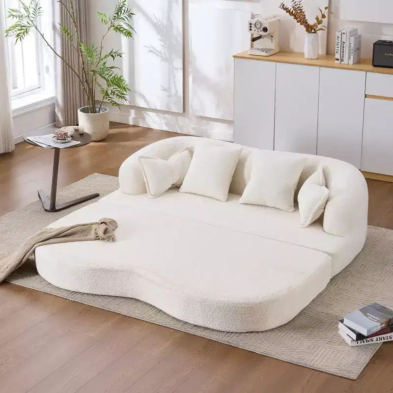 Canapé-lit pliable 2-en-1, Causeuse, Canapé pliable sans ossature 70 Convertible avec 4 oreillers