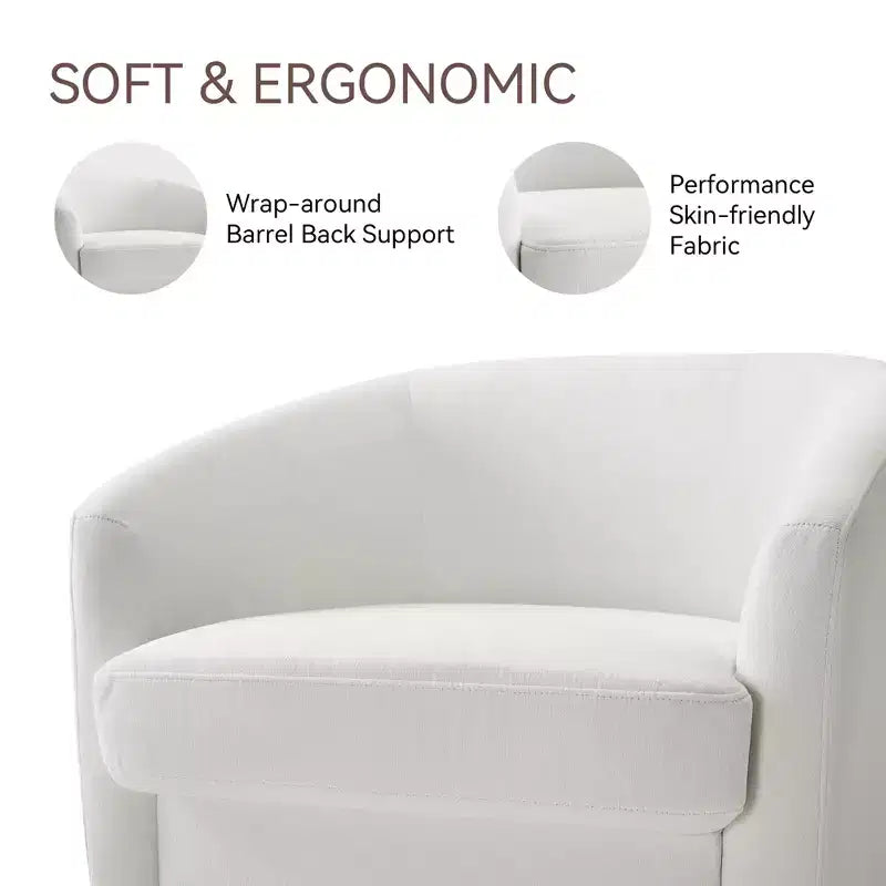Fauteuil pivotant, fauteuil rembourré moderne, fauteuil de lecture confortable à 360° pour le salon et la chambre à coucher, entièrement assemblé