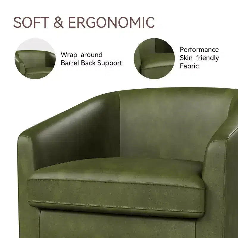 Fauteuil pivotant, fauteuil rembourré moderne, fauteuil de lecture confortable à 360° pour le salon et la chambre à coucher, entièrement assemblé