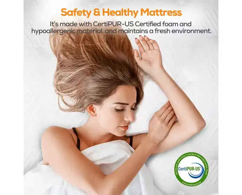 Matelas hybride en boîte 14 po King avec mousse à mémoire de forme au gel, fermeté moyenne, soulagement de la pression, doux pour la peau, isolation des mouvements, certifié CertiPUR-US