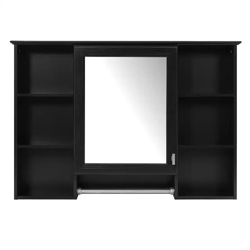 Meuble haut de salle de bain de 104 cm, armoire à pharmacie murale avec porte-serviettes et étagères ouvertes, meuble de rangement suspendu au-dessus des toilettes pour salle de bain