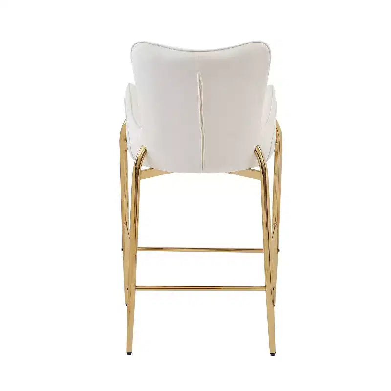 Tabourets de bar de luxe en velours 28H, lot de 2, tabourets de bar élégants avec pieds et repose-pieds dorés, fauteuil haut pour îlot de cuisine, capacité de 120 kg
