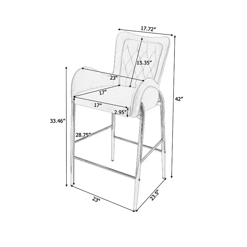 Tabourets de bar de luxe en velours 28H, lot de 2, tabourets de bar élégants avec pieds et repose-pieds dorés, fauteuil haut pour îlot de cuisine, capacité de 120 kg