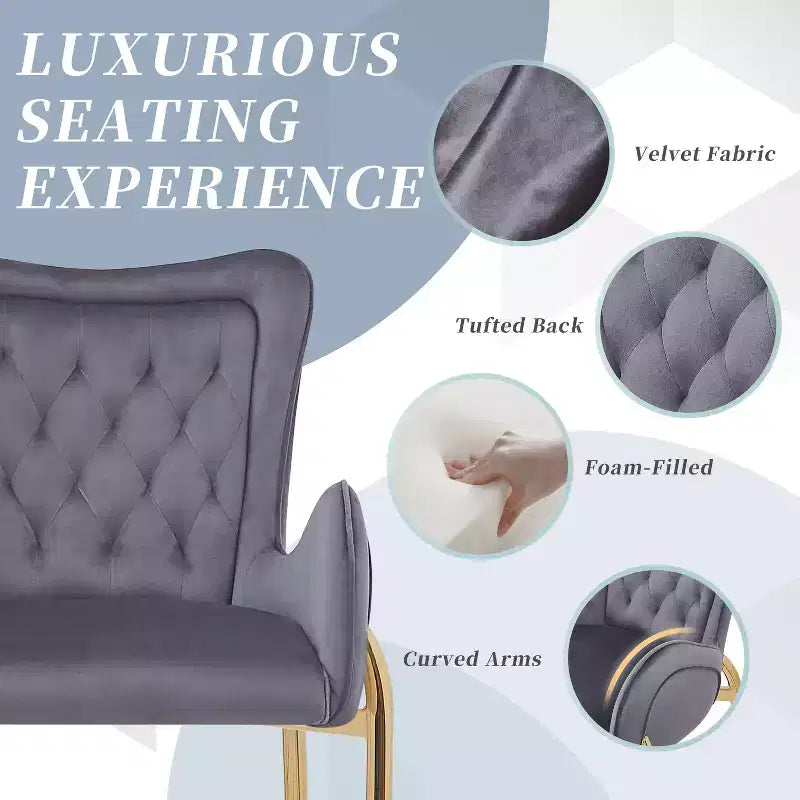 Tabourets de bar de luxe en velours 28H, lot de 2, tabourets de bar élégants avec pieds et repose-pieds dorés, fauteuil haut pour îlot de cuisine, capacité de 120 kg