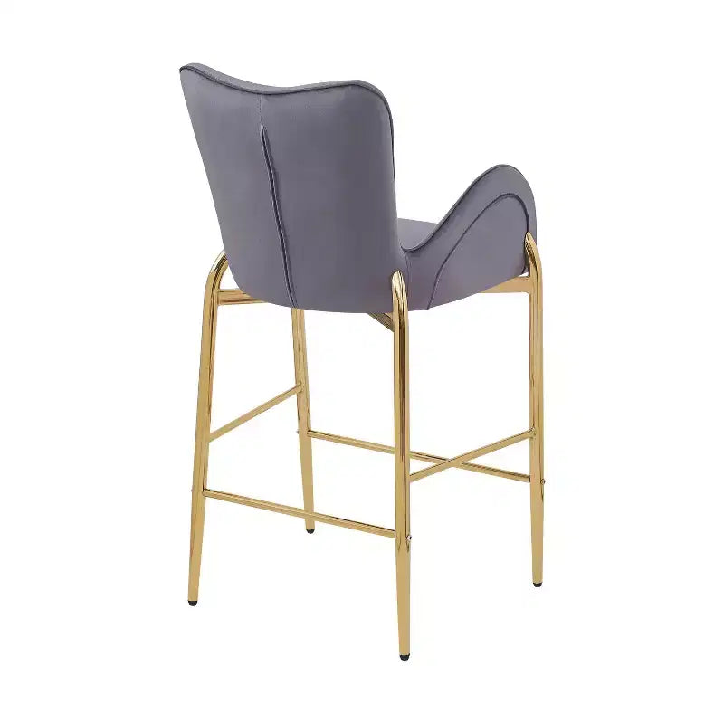 Tabourets de bar de luxe en velours 28H, lot de 2, tabourets de bar élégants avec pieds et repose-pieds dorés, fauteuil haut pour îlot de cuisine, capacité de 120 kg