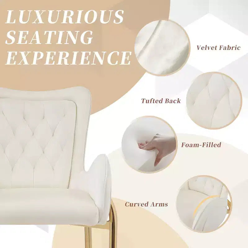 Tabourets de bar de luxe en velours 28H, lot de 2, tabourets de bar élégants avec pieds et repose-pieds dorés, fauteuil haut pour îlot de cuisine, capacité de 120 kg