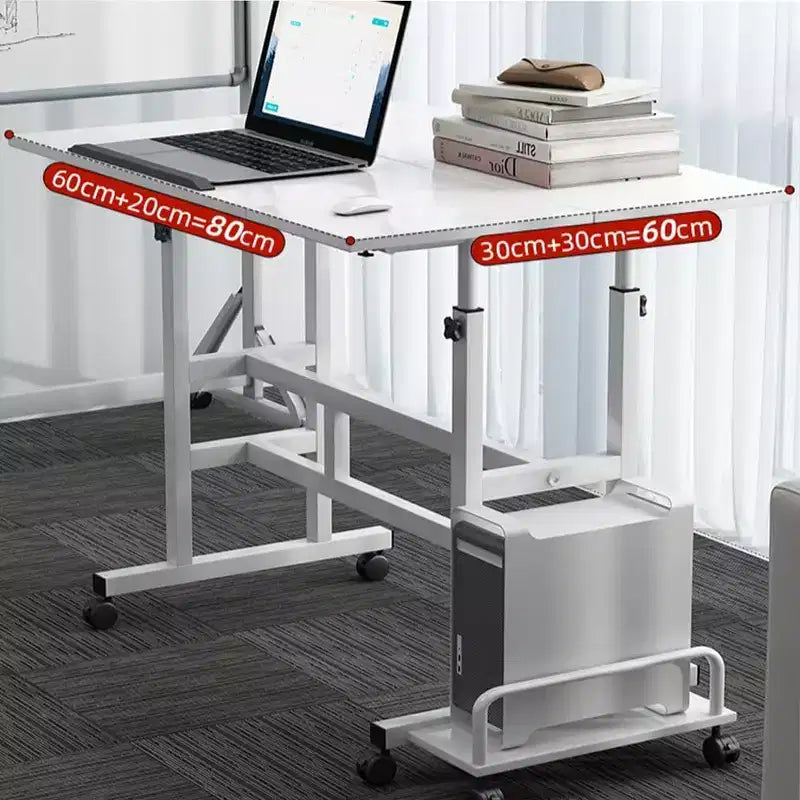 Bureau mobile assis-debout à hauteur réglable, grande station de travail informatique portable, table roulante avec roulettes verrouillables pour bureau et petits espaces