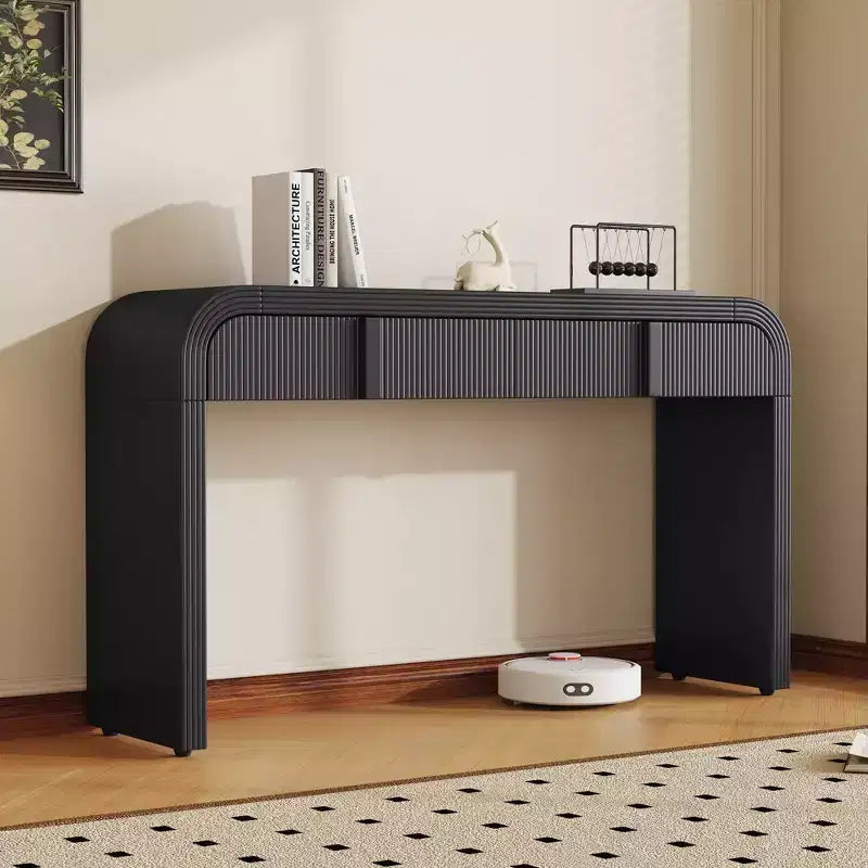 Table Console Minimaliste Moderne de 55 Pouces avec 2 Tiroirs de Rangement, Table d'Entrée pour le Salon, Couloir
