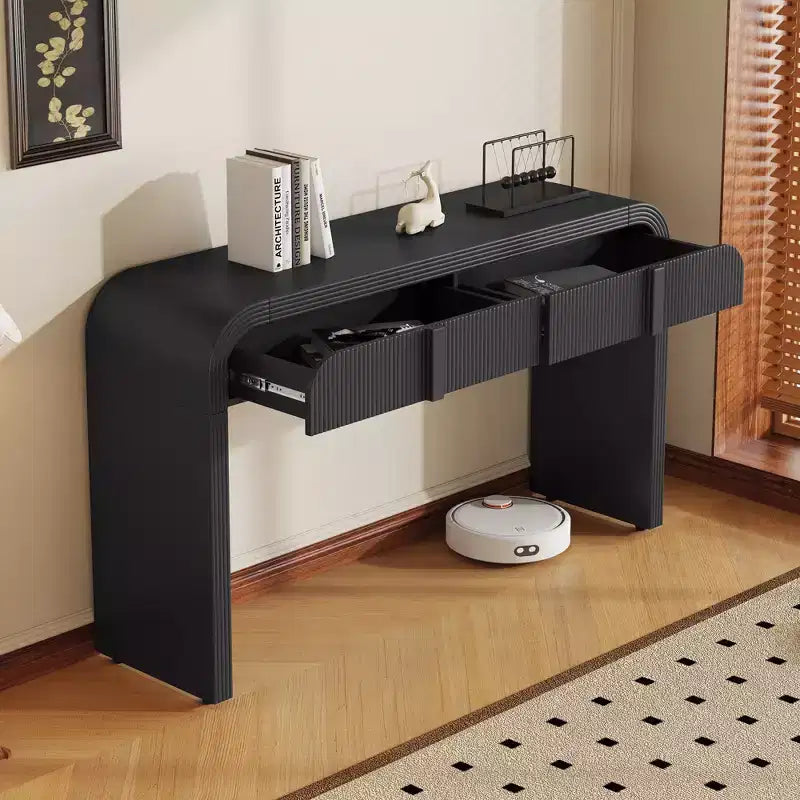 Table Console Minimaliste Moderne de 55 Pouces avec 2 Tiroirs de Rangement, Table d'Entrée pour le Salon, Couloir