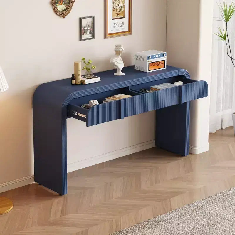 Table Console Minimaliste Moderne de 55 Pouces avec 2 Tiroirs de Rangement, Table d'Entrée pour le Salon, Couloir