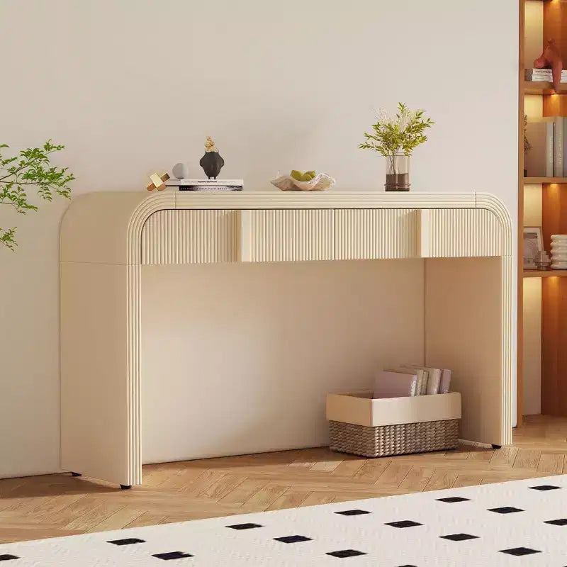 Table Console Minimaliste Moderne de 55 Pouces avec 2 Tiroirs de Rangement, Table d'Entrée pour le Salon, Couloir