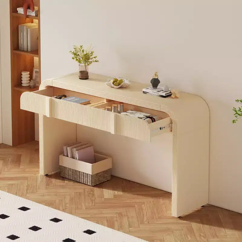 Table Console Minimaliste Moderne de 55 Pouces avec 2 Tiroirs de Rangement, Table d'Entrée pour le Salon, Couloir