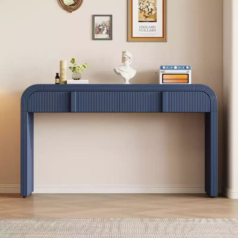 Table Console Minimaliste Moderne de 55 Pouces avec 2 Tiroirs de Rangement, Table d'Entrée pour le Salon, Couloir