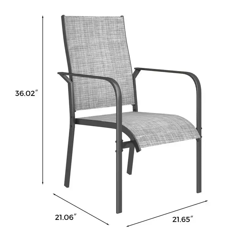 Ensemble de 6 chaises de salle à manger d'extérieur, chaises de salle à manger empilables pour l'extérieur