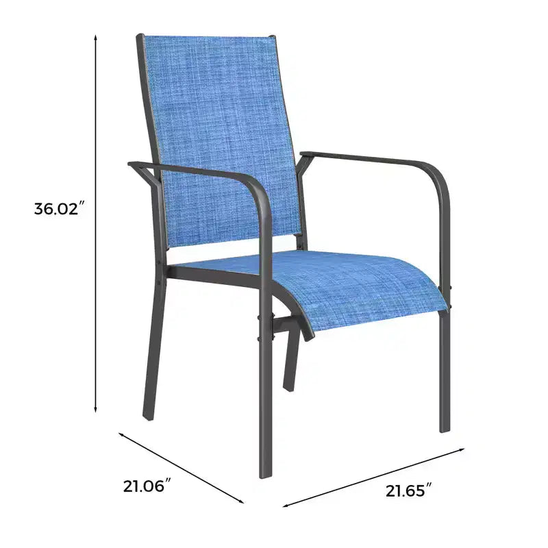 Ensemble de 6 chaises de salle à manger d'extérieur, chaises de salle à manger empilables pour l'extérieur