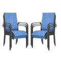 Ensemble de 6 chaises de salle à manger d'extérieur, chaises de salle à manger empilables pour l'extérieur