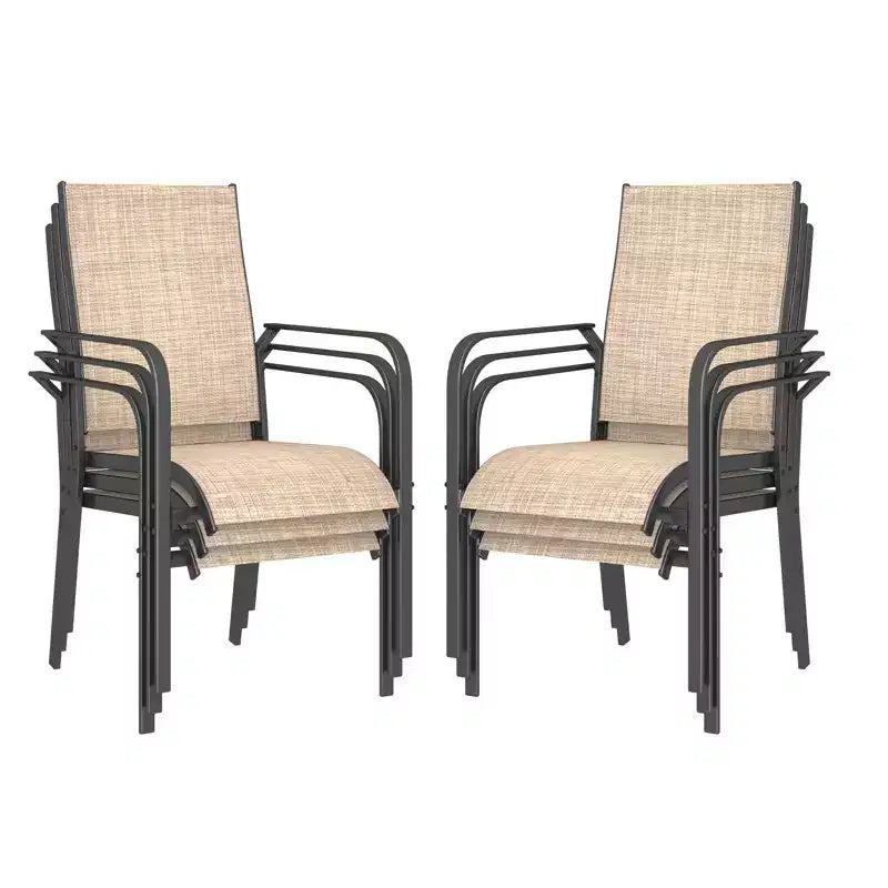 EROMMY Outdoor Dining Chair Set Of 6, Stackable Dining Chairs For Outside