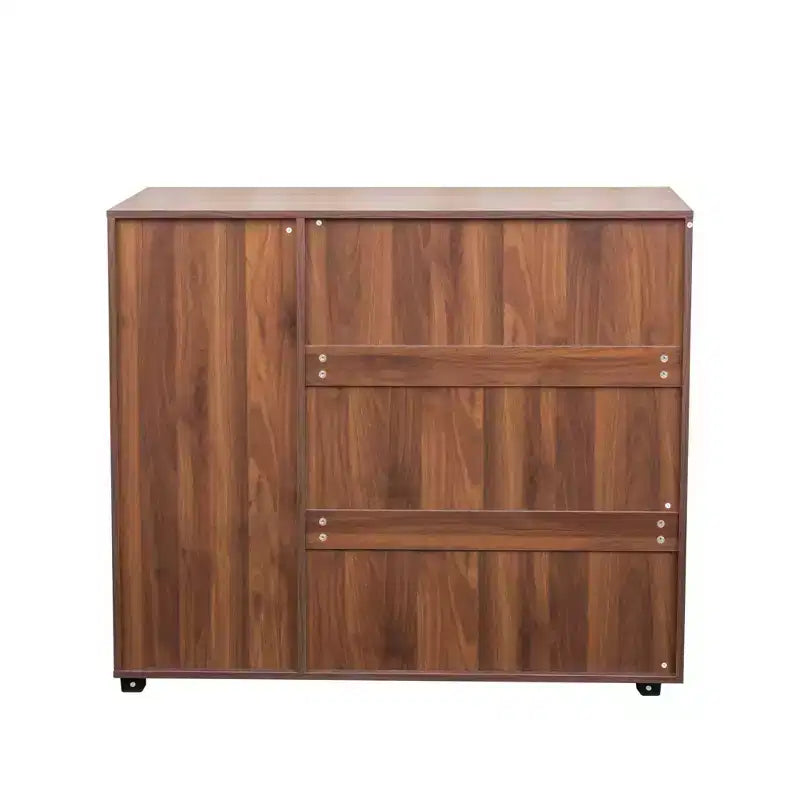 Meuble de rangement à chaussures en bois à 5 niveaux avec étagères réglables, range-chaussures à porte persiennée, organisateur de chaussures multi-scènes pour les espaces de vie de la maison
